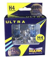 Лампы H4 12V60/55W МАЯК ULTRA White Vision +150% (2шт)